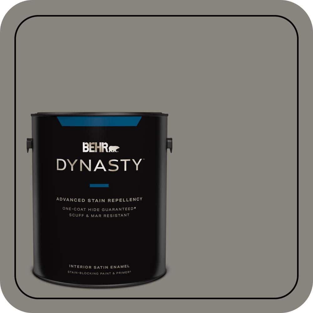 BEHR DYNASTY 1 gal. #PPU24-07 Barnwood Gray Satin Enamel Interior Stain-Blocking Paint & Primer