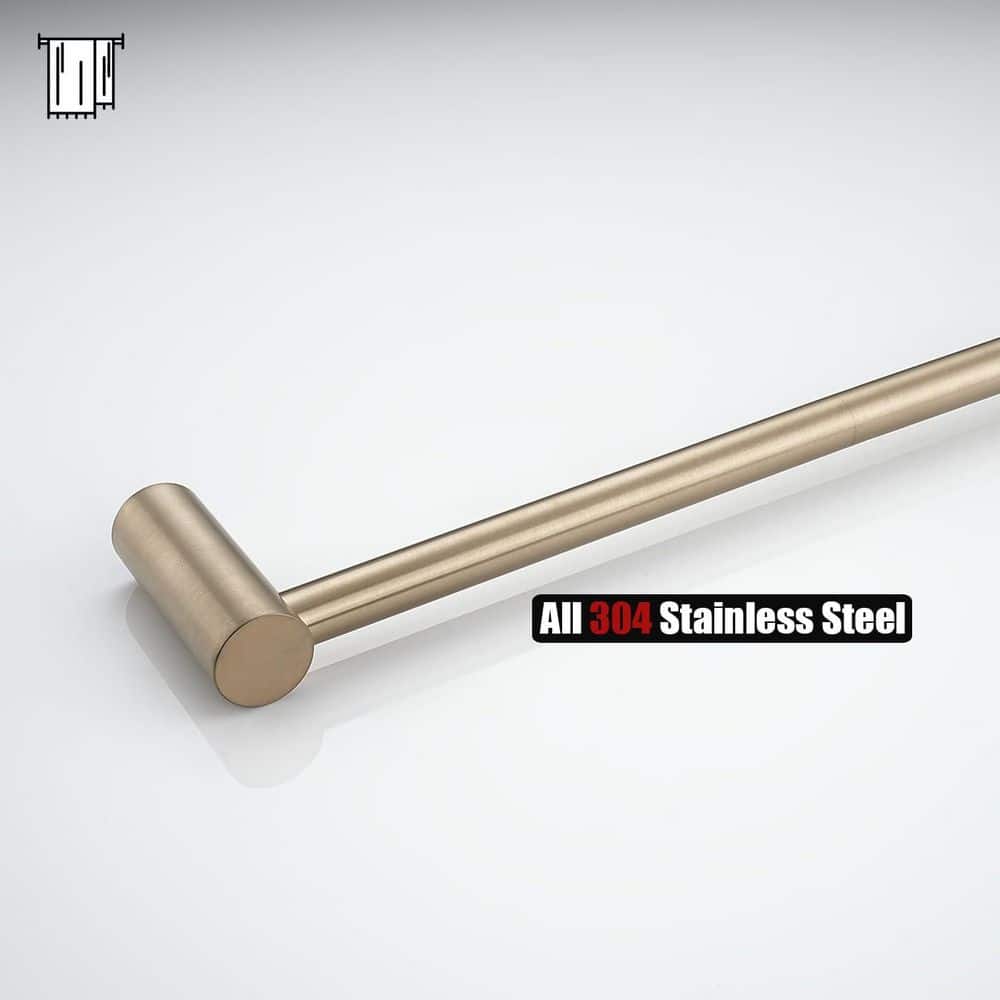 Unbranded 1 Pack Champagne Bronze Stainless Steel 26.5 in. Wall Mounted Modern Bathroom Towel Bar Rack Holder Rod (2)