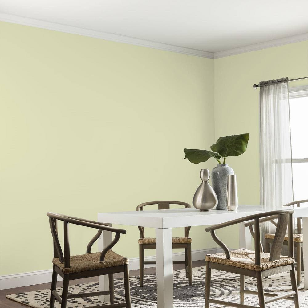 Glidden Premium 1 gal. PPG1119-3 Beach Grass Eggshell Interior Latex Paint (4)