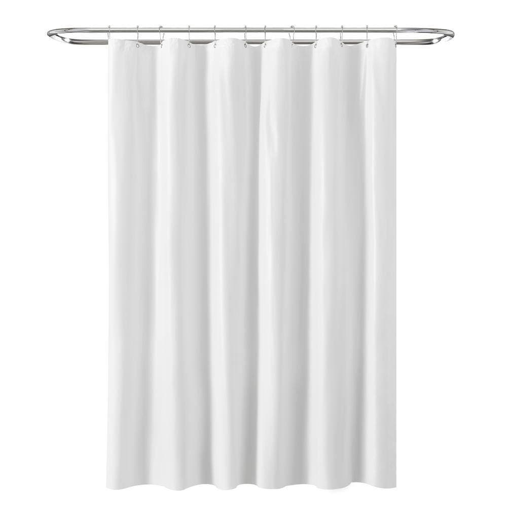 HOMEBOUTIQUE Peva Frosted Mildew Resistant 71 in. x 71 in. White Single Polyester Shower Curtain Liner with Grommets (1)