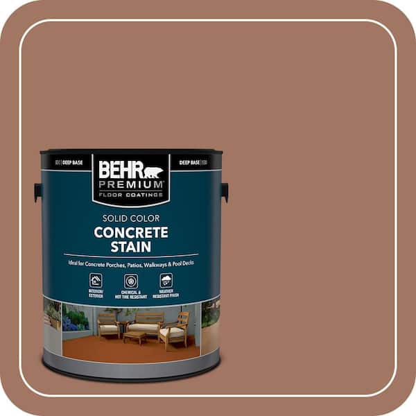 BEHR PREMIUM 1 gal. #PFC-14 Iron Ore Solid Color Flat Interior/Exterior Concrete Stain (2)