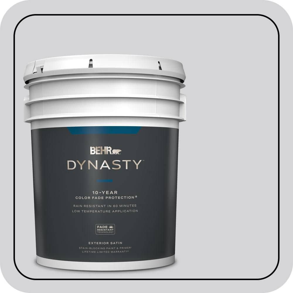 BEHR DYNASTY 5 gal. #N550-1 Mirror Ball Satin Enamel Exterior Stain-Blocking Paint & Primer