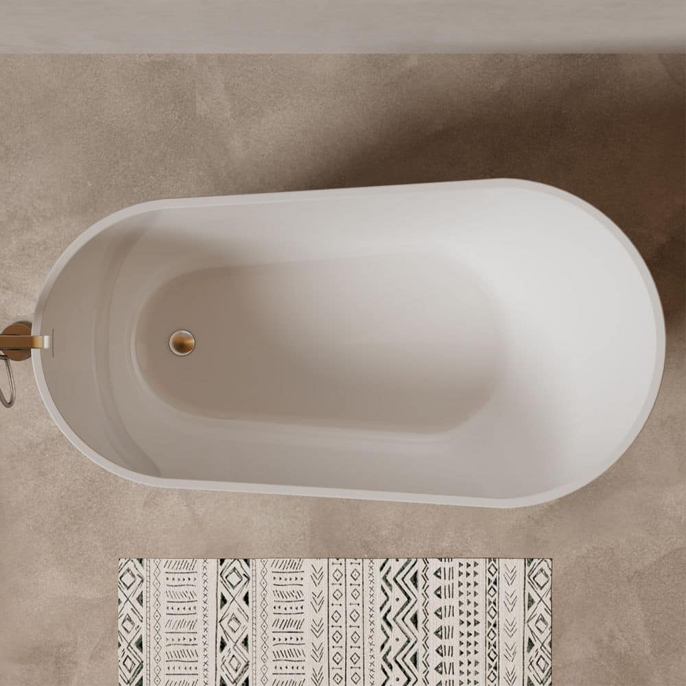 TONA Allure 67 in. x 31 1/2 in. Freestanding Soaking Acrylic Bathtub,with drain 2 in. Gloss White (2)