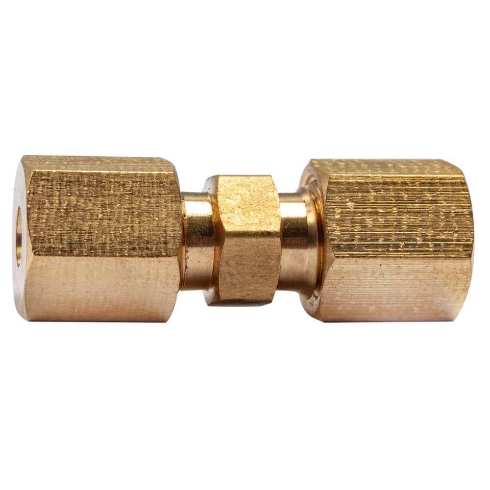 LTWFITTING 1/8 in. O.D. Brass Compression Coupling Fitting (10-Pack) (1)