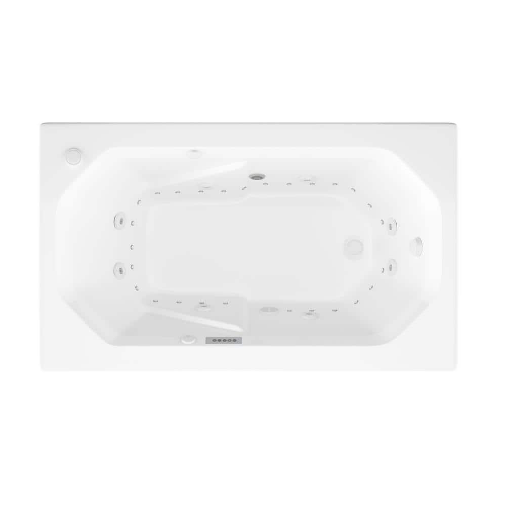 Universal Tubs Onyx Diamond Series 5 ft. Left Drain Rectangular Drop-in Whirlpool and Air Bath Tub in White (2)
