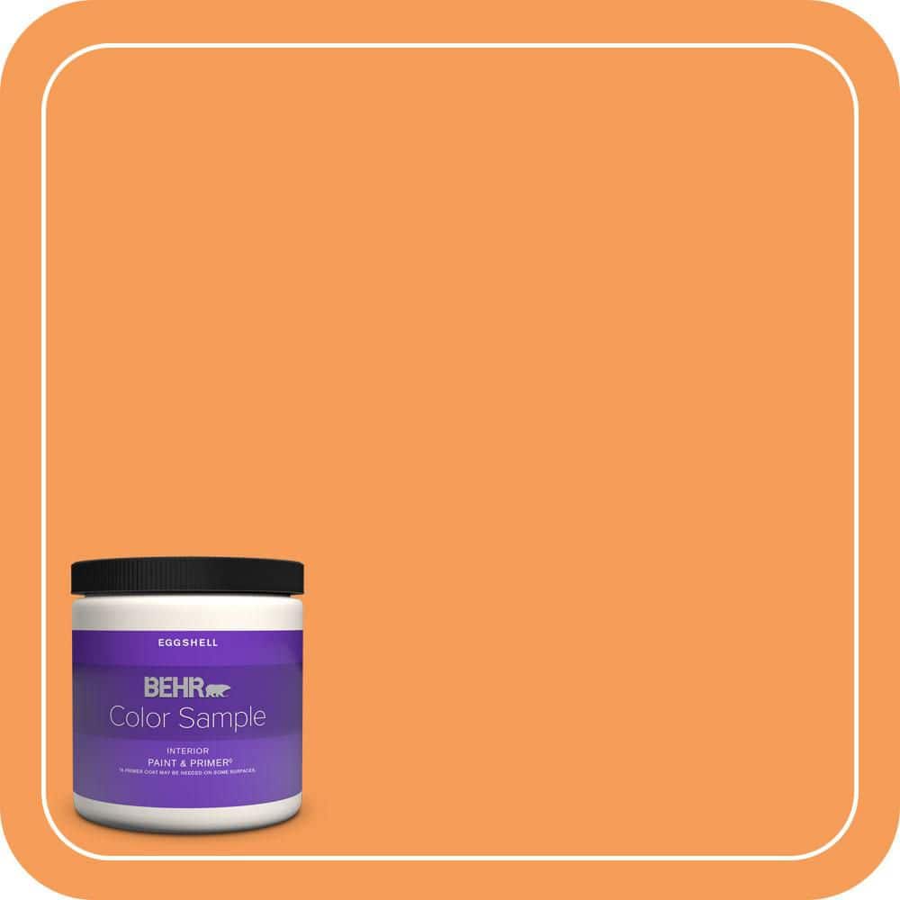 BEHR PREMIUM PLUS 8 oz. #P220-6 Bergamot Orange Eggshell Enamel Interior Paint & Primer Color Sample