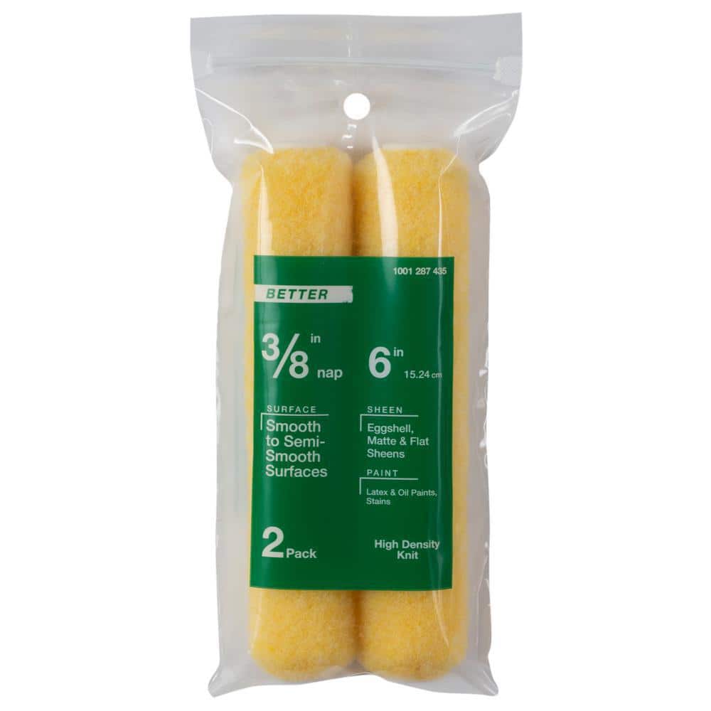 PRIVATE BRAND UNBRANDED Better 6 in. x 3/8 in. High-Density Knit Mini Paint Roller Cover (2-Pack)