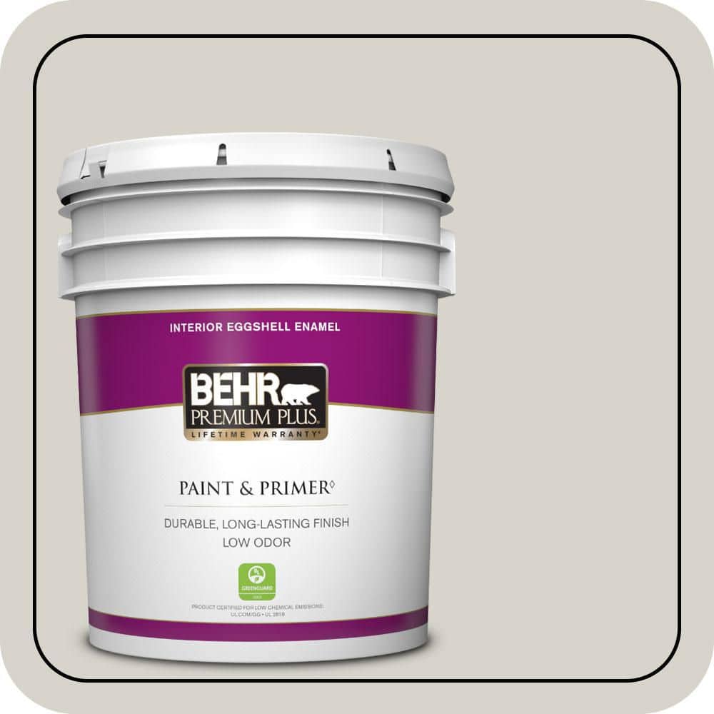BEHR PREMIUM PLUS 5 gal. #PPU25-10 Soft Secret Eggshell Enamel Low Odor Interior Paint & Primer