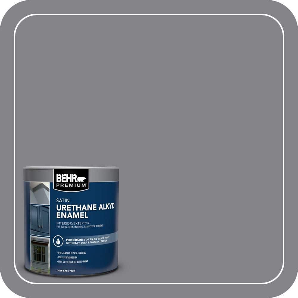 BEHR PREMIUM 1 qt. #AE-52 Rising Smoke Satin Enamel Urethane Alkyd Interior/Exterior Paint