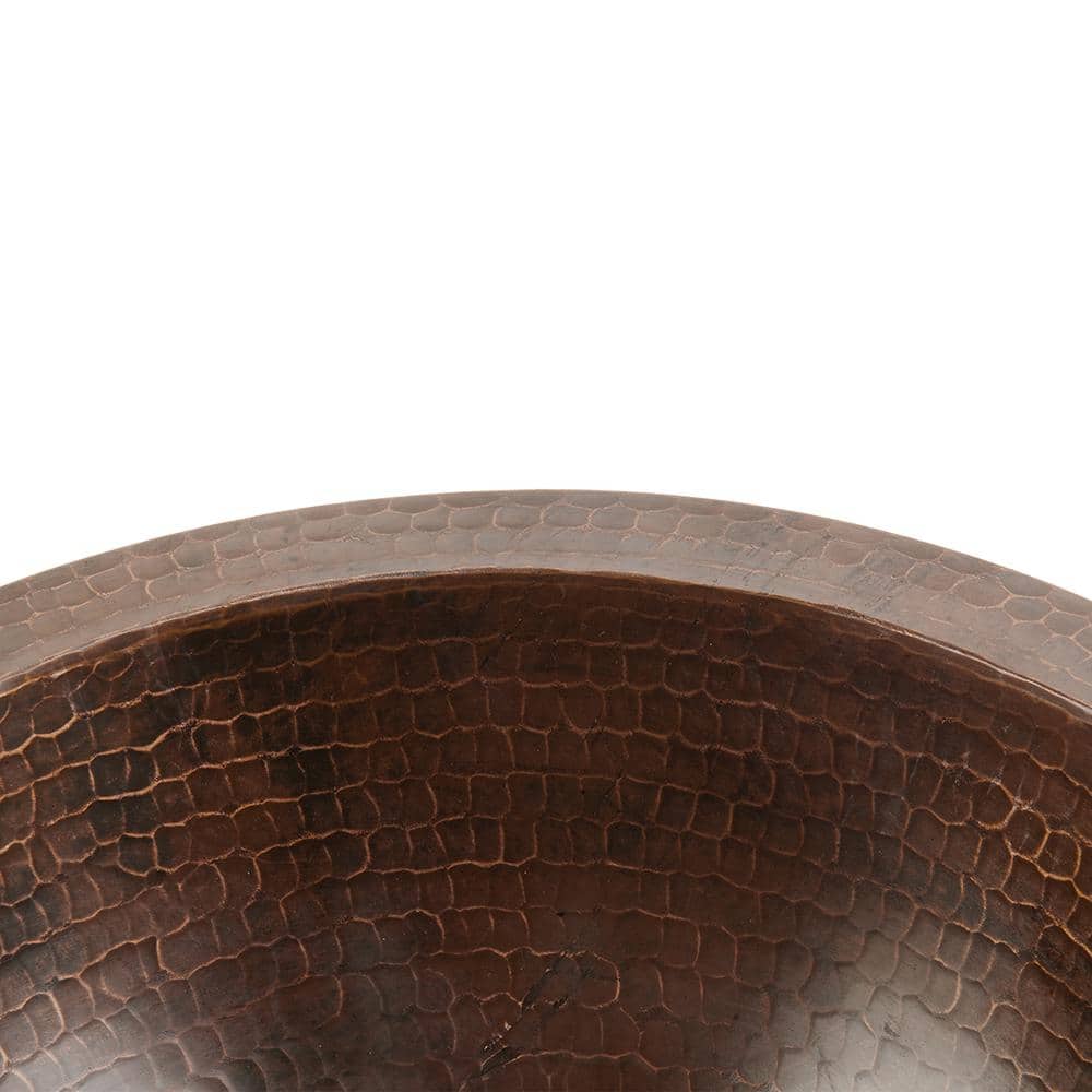 Premier Copper Products Under-Counter Small Round Hammered Copper Bathroom Sink in Oil Rubbed Bronze (3)
