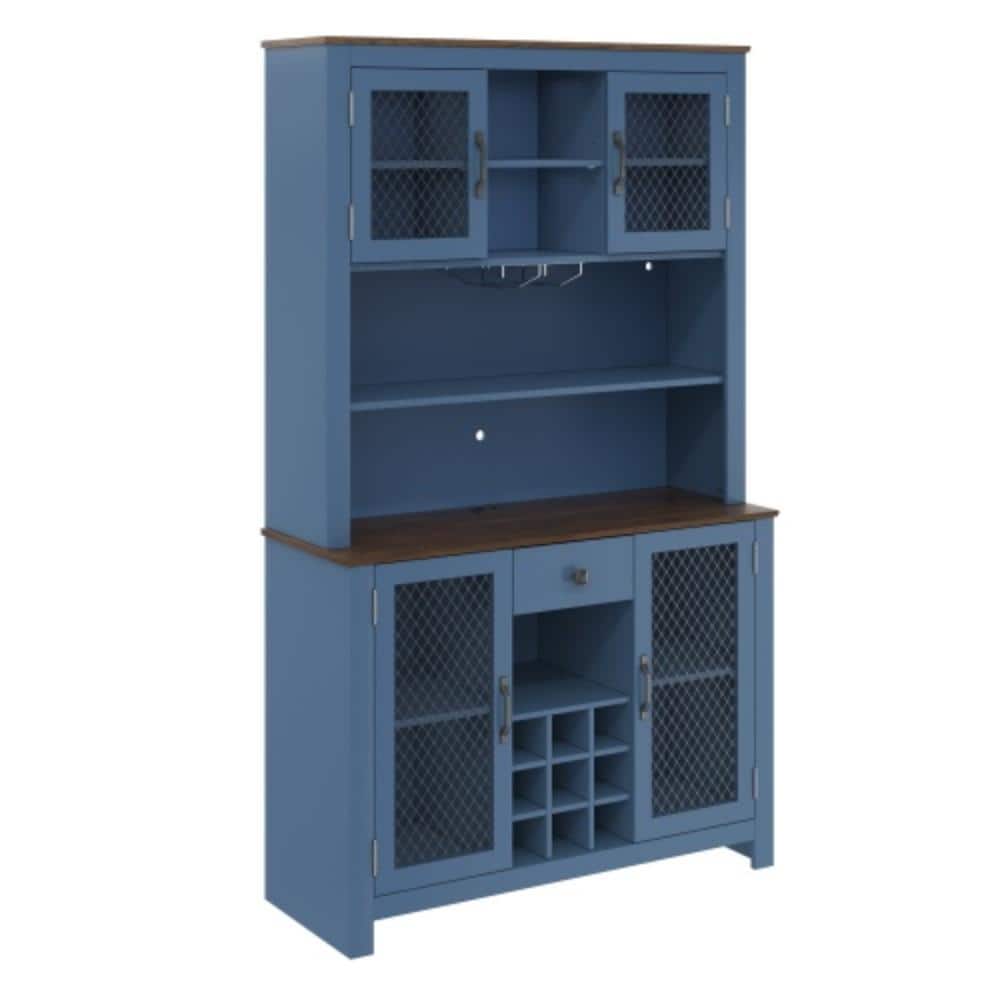 Unbranded 47.1 in. W x 11.8 in. D x 70.9 in. H Bathroom Navy Blue Linen Cabinet