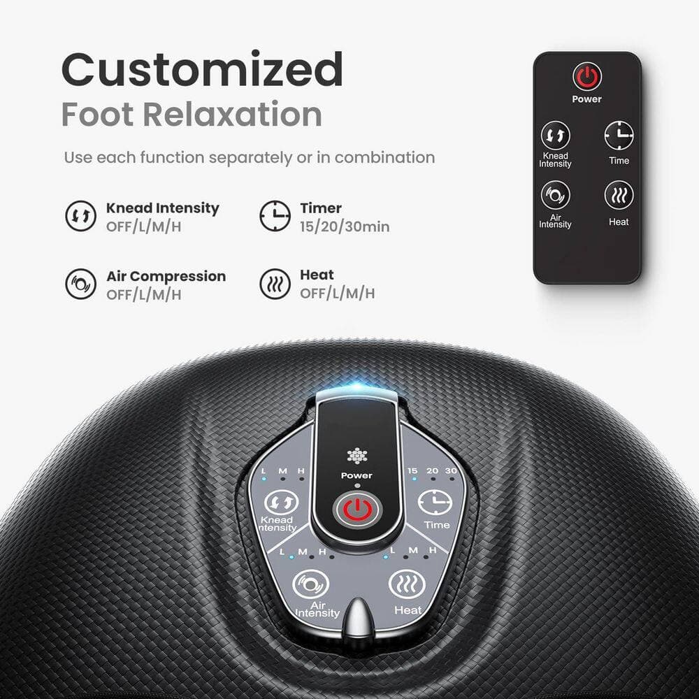 Wudkey 1-Piece Bathroom Accessory Set in Black, Foot Massager Machine with Heat, Shiatsu Foot Massager for Plantar Fasciitis (2)