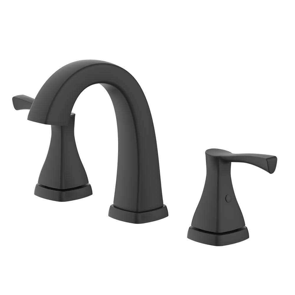 Glacier Bay Calandine 8 in. Widespread 2-Handle Bathroom Faucet in Matte Black (2)