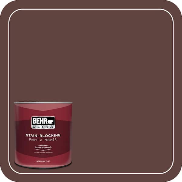 BEHR ULTRA 1 qt. #MQ1-54 Death By Chocolate Extra Durable Flat Interior Paint & Primer (2)