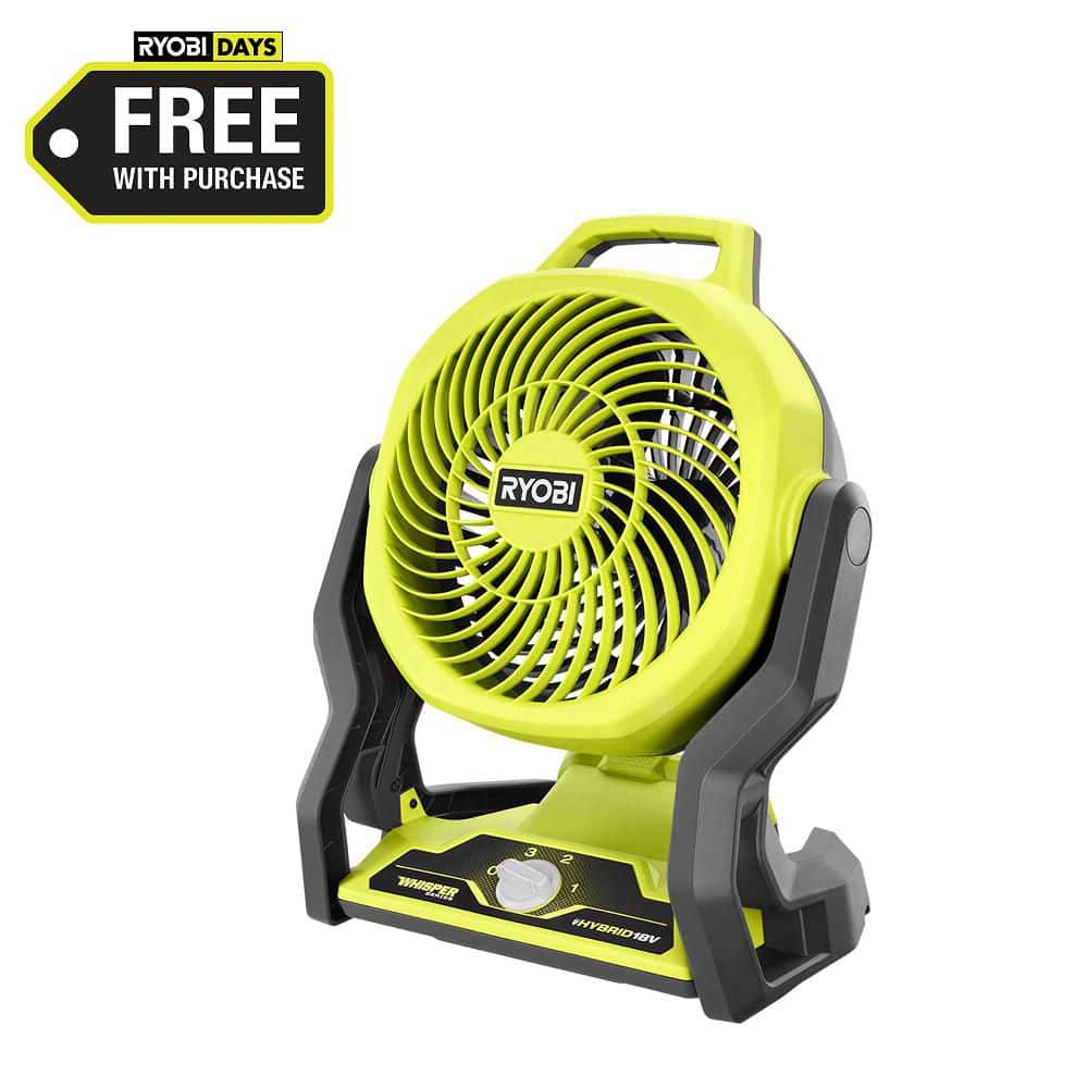 RYOBI ONE+ 18V Cordless Hybrid WHISPER SERIES 7-1/2 in. Fan