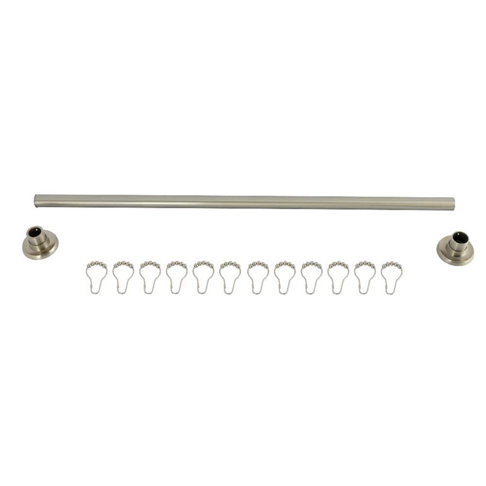 Kingston Brass Edenscape 36 in. to 60 in. Adjustable Straight Shower Curtain Rod in Brushed Nickel (1)