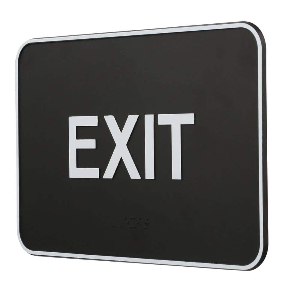 Everbilt 6 in. x 9 in. ADA Adhesive Exit Sign with Braille (2)