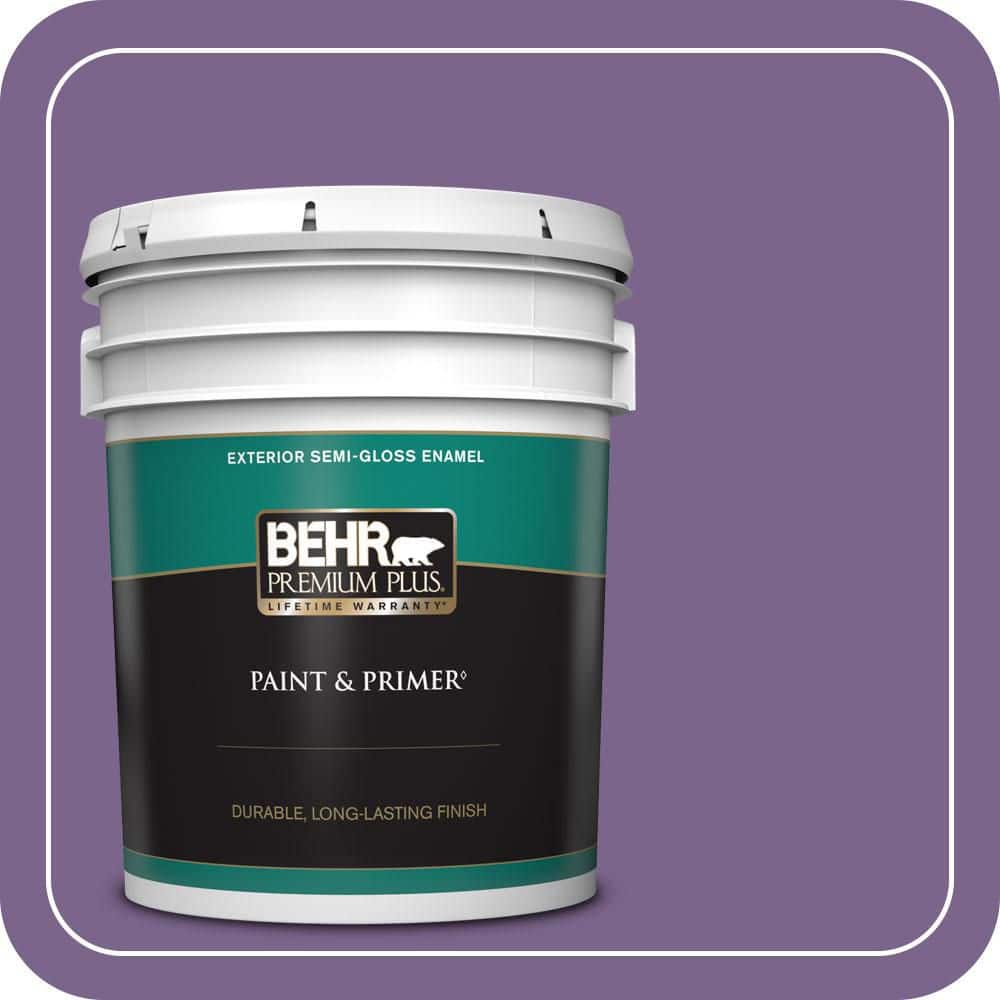 BEHR PREMIUM PLUS 5 gal. #M570-6 Notorious Semi-Gloss Enamel Exterior Paint & Primer