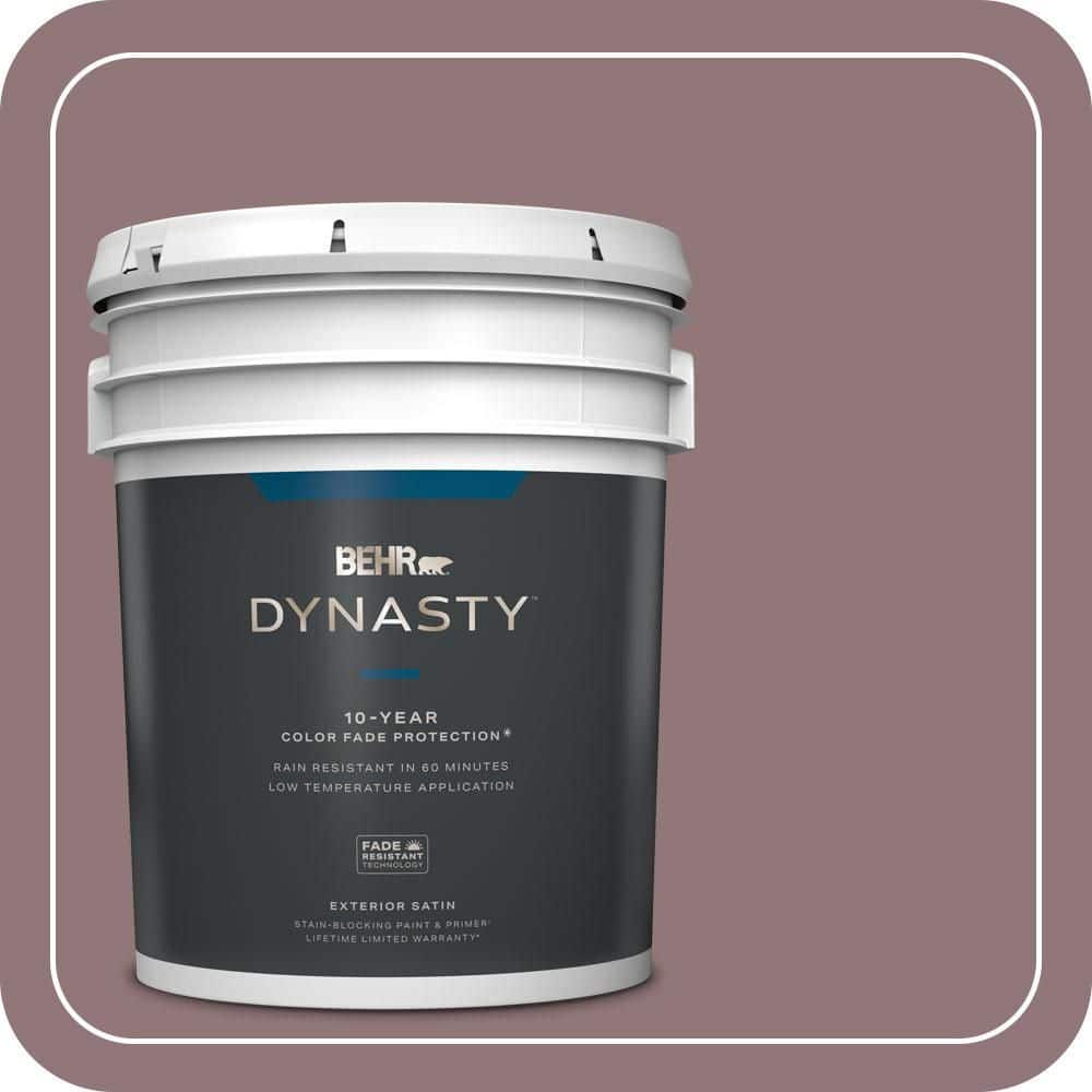 BEHR DYNASTY 5 gal. #N120-5 Plumville Satin Enamel Exterior Stain-Blocking Paint & Primer