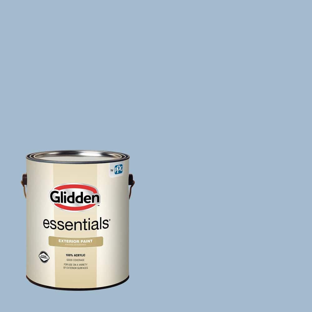 Glidden Essentials 1 gal. PPG1159-3 Heavenly Blue Flat Exterior Paint