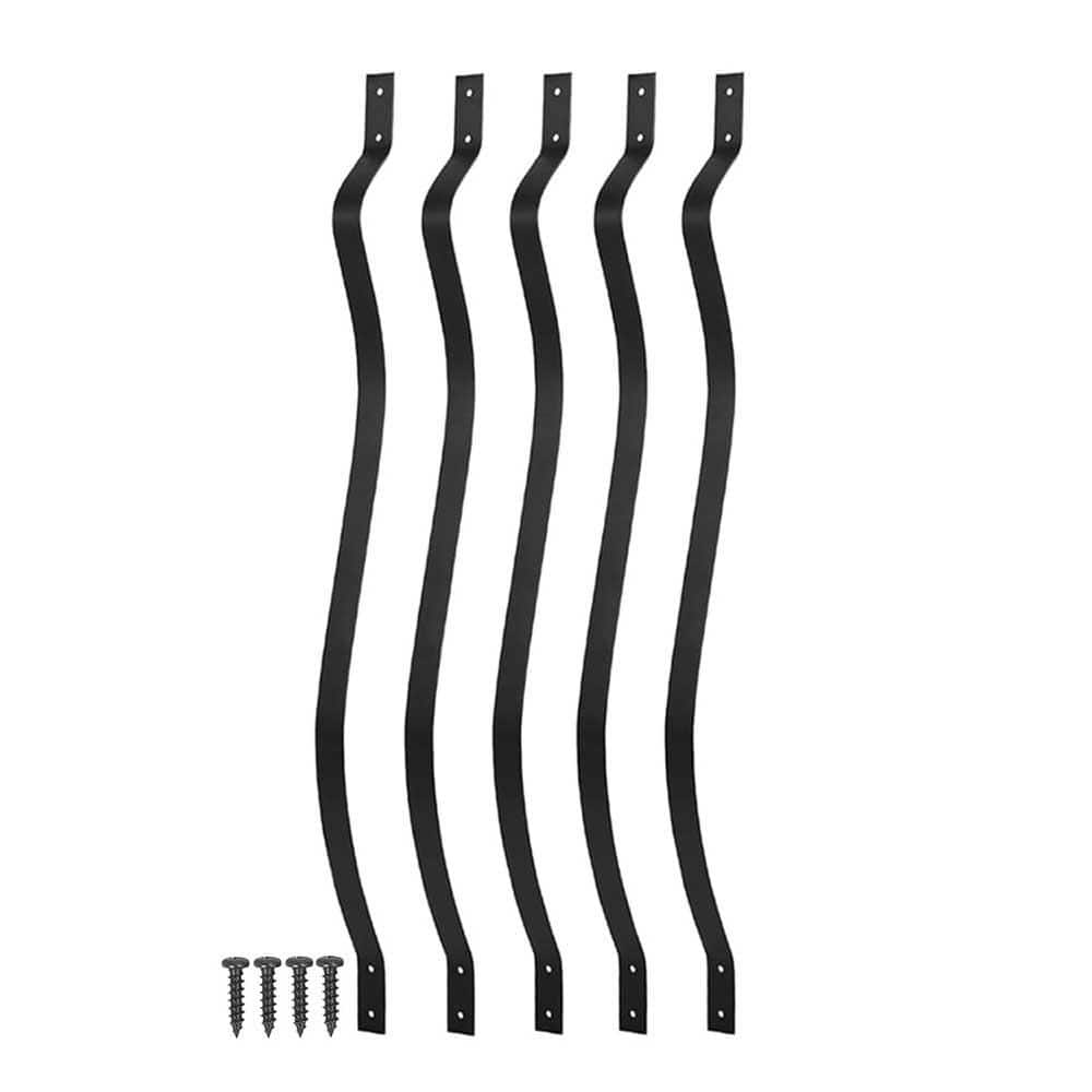 Afoxsos Wavy Iron Staircase Balusters with Screws 32.25 Inch Metal Deck Spindles for Outdoor Stair Porch 25-Pack 1" W (1)