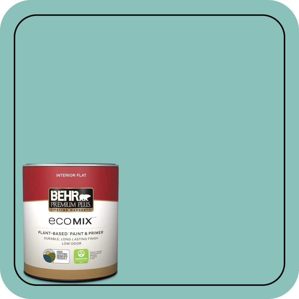BEHR PREMIUM PLUS 1 qt. #M450-4 Undine Flat EcoMix Plant-Based Interior Paint & Primer (1)