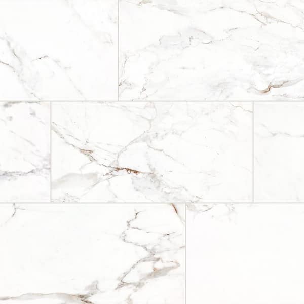 Daltile Kesler Marble Avorio 12 in. x 24 in. Polished Porcelain Floor and Wall Tile (1.9375 sq. ft. /each)