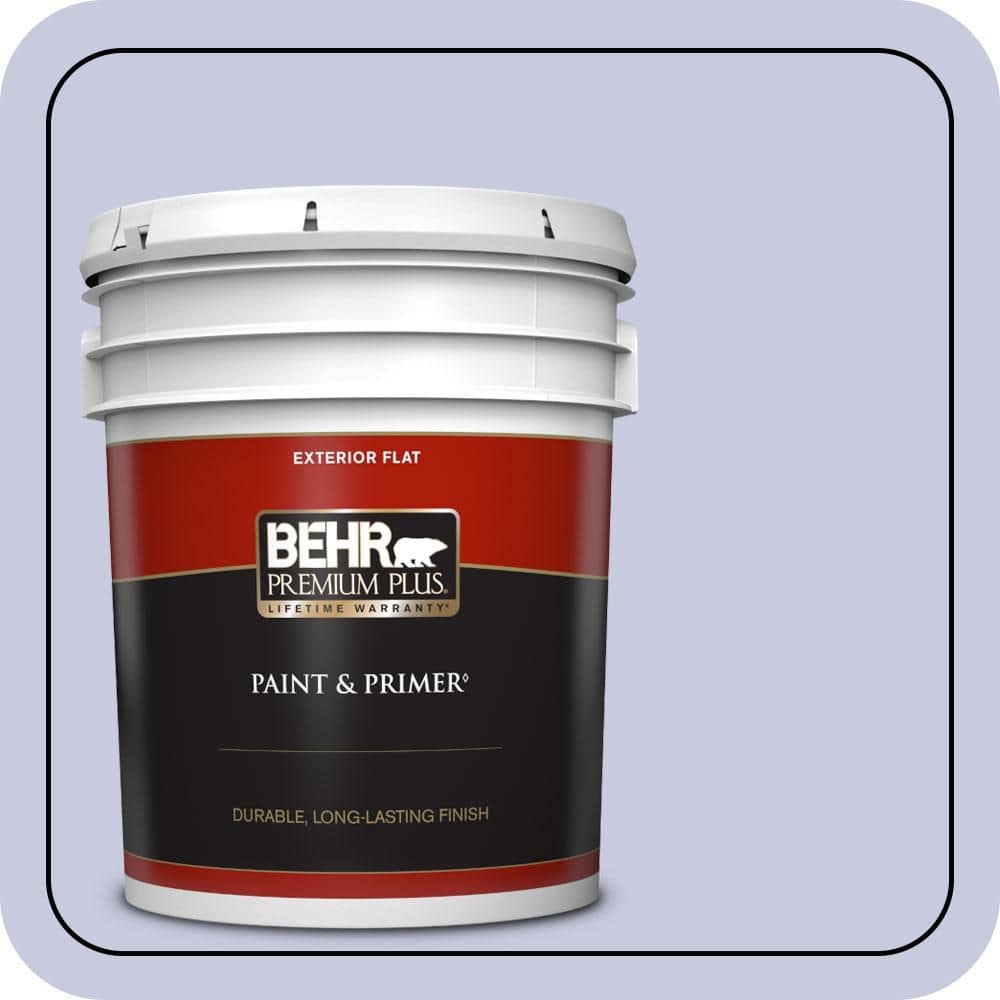 BEHR PREMIUM PLUS 5 gal. #630C-3 Timeless Lilac Flat Exterior Paint & Primer