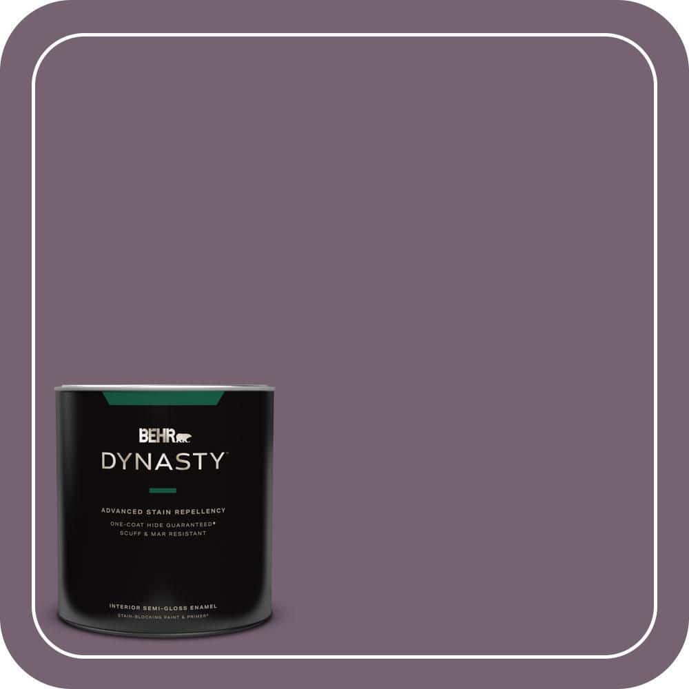 BEHR DYNASTY 1 qt. #680F-6 Shy Violet Semi-Gloss Enamel Interior Stain-Blocking Paint and Primer