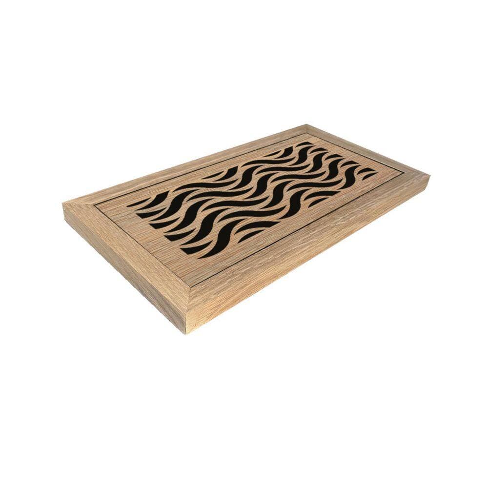 STELLAR Hardwood Floor Register, Duct Opening 4X10 (Overall 7x13) - Waves Design (3)