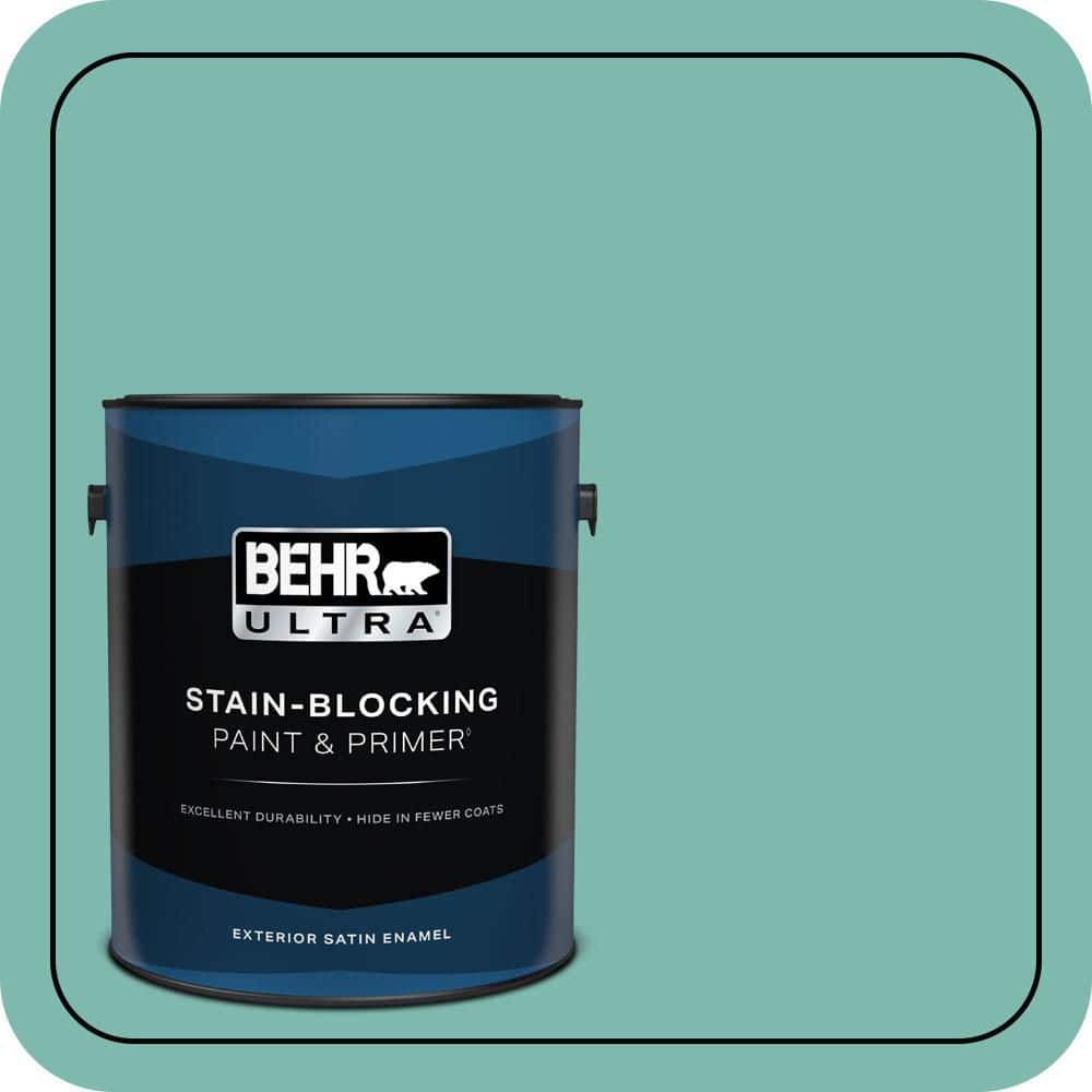 BEHR ULTRA 1 gal. #490D-5 Winter Surf Satin Enamel Exterior Paint & Primer