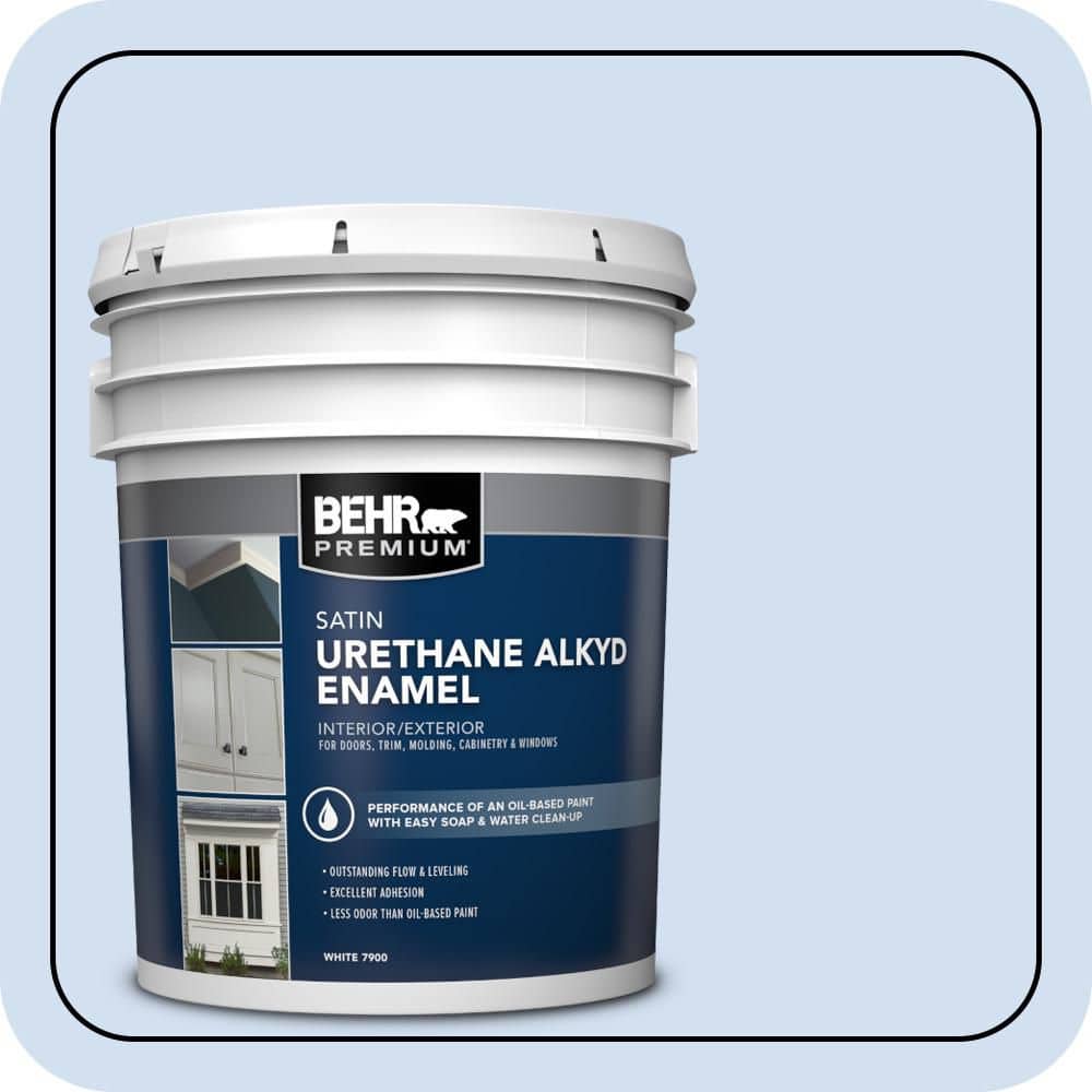 BEHR PREMIUM 5 gal. #P530-1 Loyal Urethane Alkyd Satin Enamel Interior/Exterior Paint