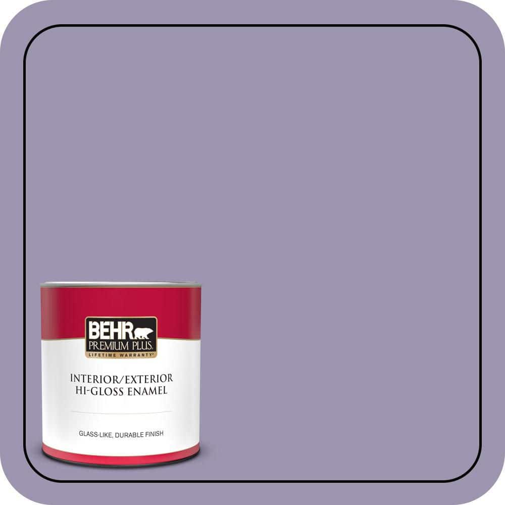 BEHR PREMIUM PLUS 1 qt. #S570-4 Night Music Hi-Gloss Enamel Interior/Exterior Paint & Primer (1)