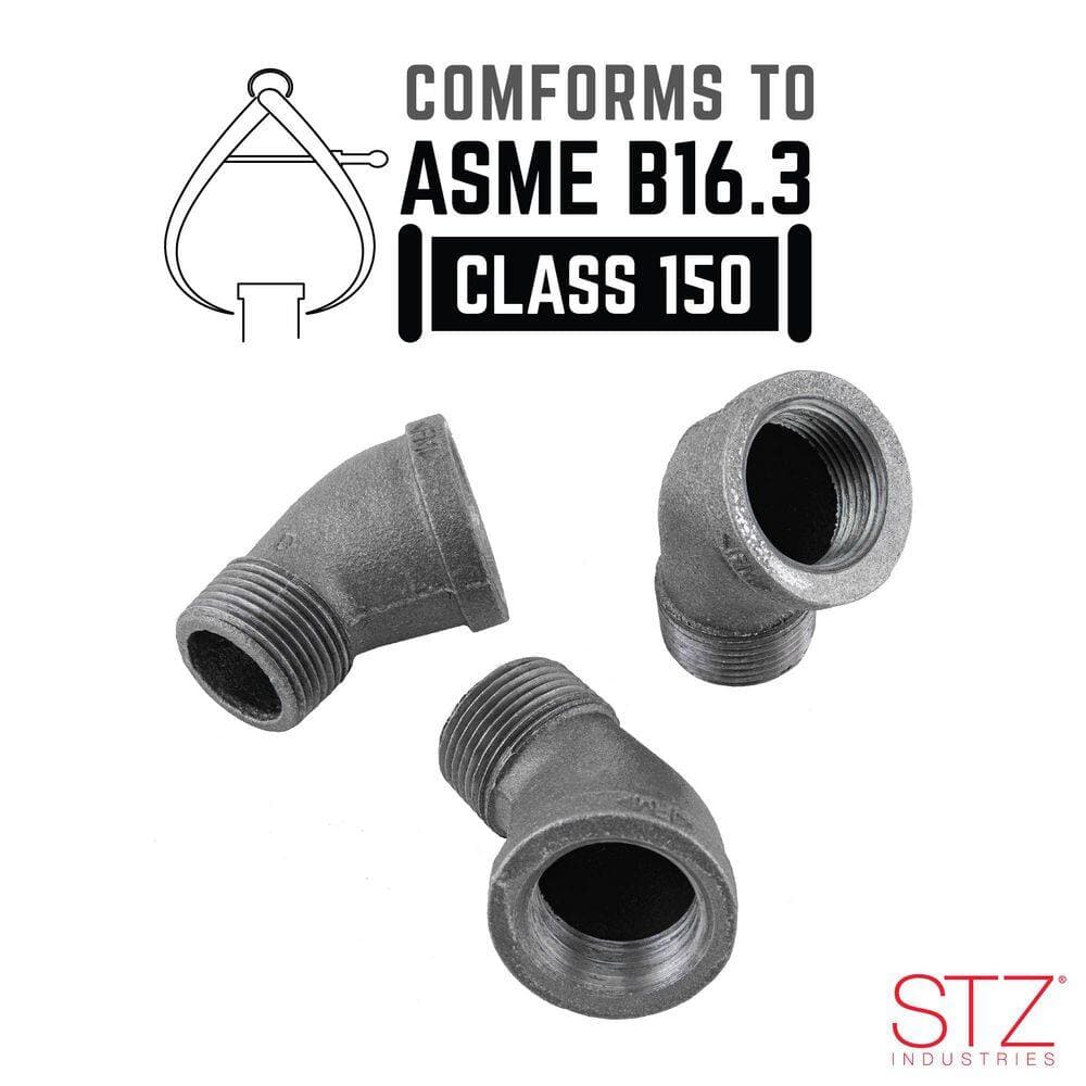 STZ 3/8 in. Black Iron 45° Street Elbow (2)