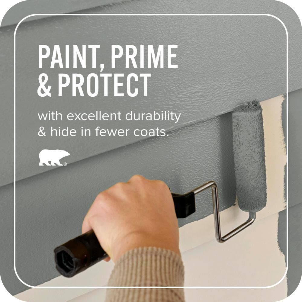 BEHR ULTRA 5 gal. #MQ6-20 Coastal Storm Satin Enamel Exterior Paint & Primer (3)