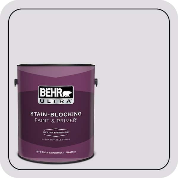 BEHR ULTRA 1 gal. #N100-1 Enigma Extra Durable Eggshell Enamel Interior Paint & Primer (2)