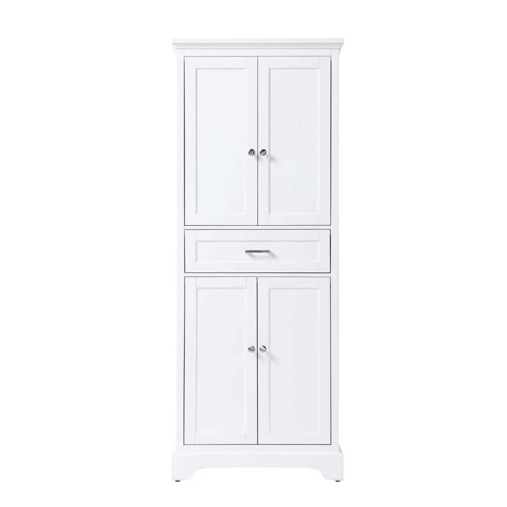 TIMELESS HOME 20 in. W x 72 in. D x in. H White Freestanding Linen Cabinet (1)