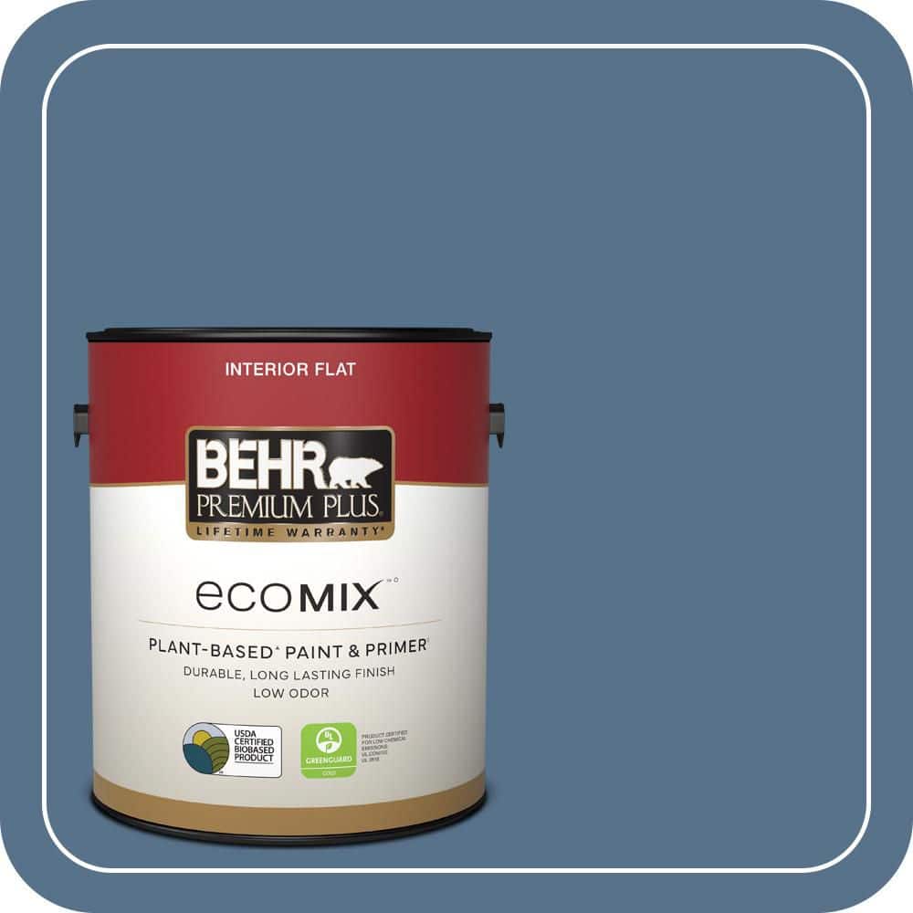 BEHR PREMIUM PLUS 1 gal. #PPU14-01 Arrowhead Lake Flat EcoMix Plant-Based Interior Paint & Primer (1)