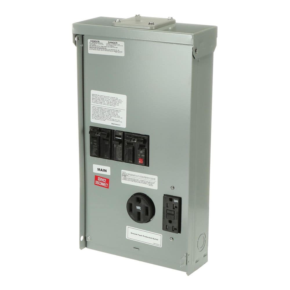 Midwest Electric Products 70 Amp 3-Space 6-Circuit Main Breaker Overhead/Underground Temporary Power Panel (U155MBC033)