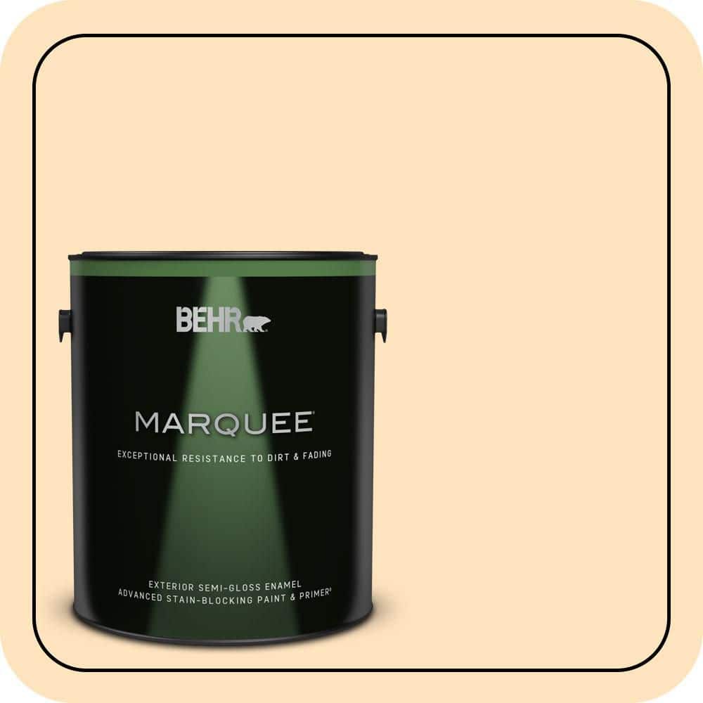 BEHR MARQUEE 1 gal. #P240-1 Cheese Powder Semi-Gloss Enamel Exterior Paint & Primer