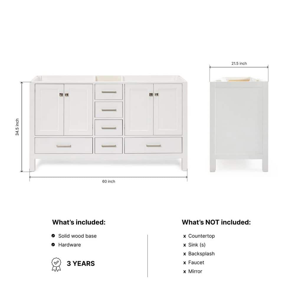 ARIEL Cambridge Freestanding Bathroom Vanity Cabinet without Top (Assembled) (2)