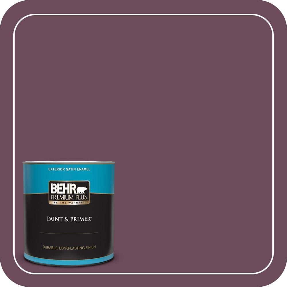BEHR PREMIUM PLUS 1 qt. #PPU1-20 Spiced Plum Satin Enamel Exterior Paint & Primer