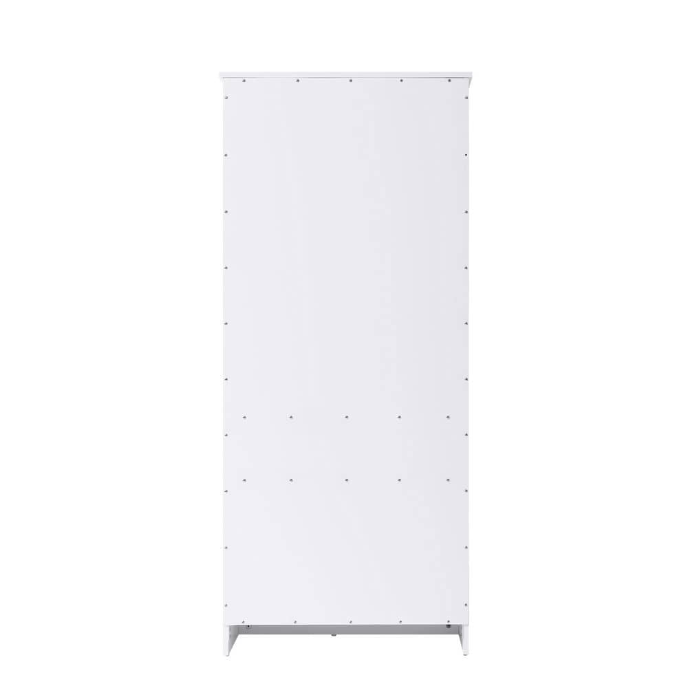 TIMELESS HOME 28 in. W x 18 in. D x 65 in. H White Freestanding Linen Cabinet (2)
