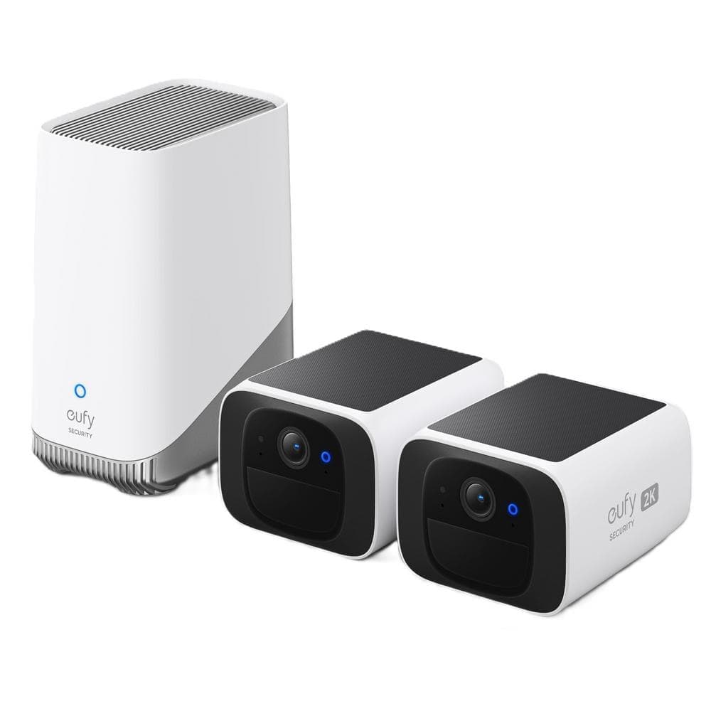 eufy S220 SoloCam 2K Wireless 16GB HDD Solar Security Camera System with 2 Cameras and Homebase 3 Expandable up to 16TB