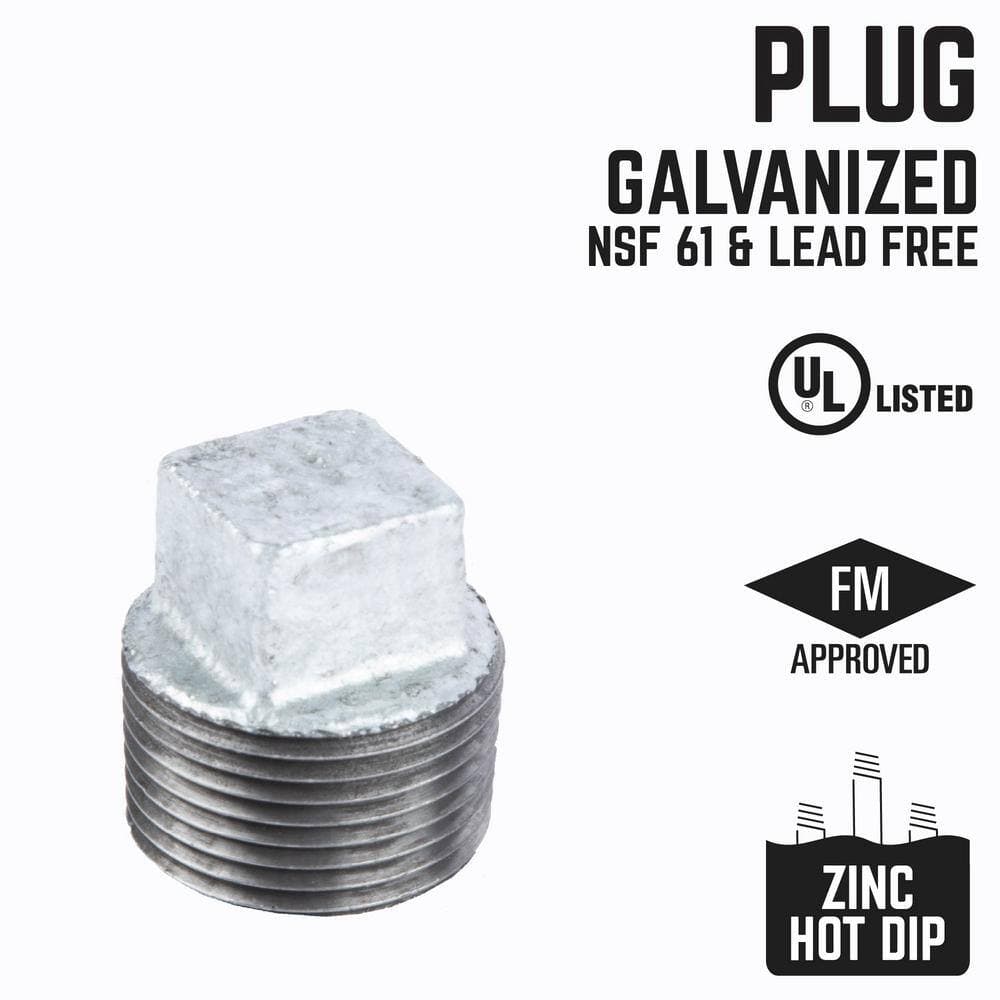PIPE DECOR 1/2 in. Galvanized Iron Plug (3)