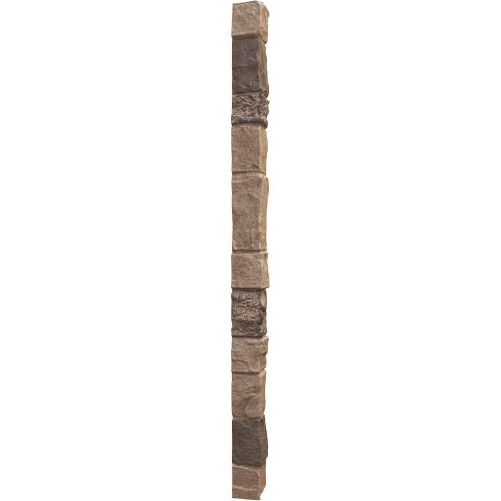 Ekena Millwork Universal Outside Corner for EverStone Faux Stone Siding Panels, 3"W x 3"D x 48"H, Urban Color (3)