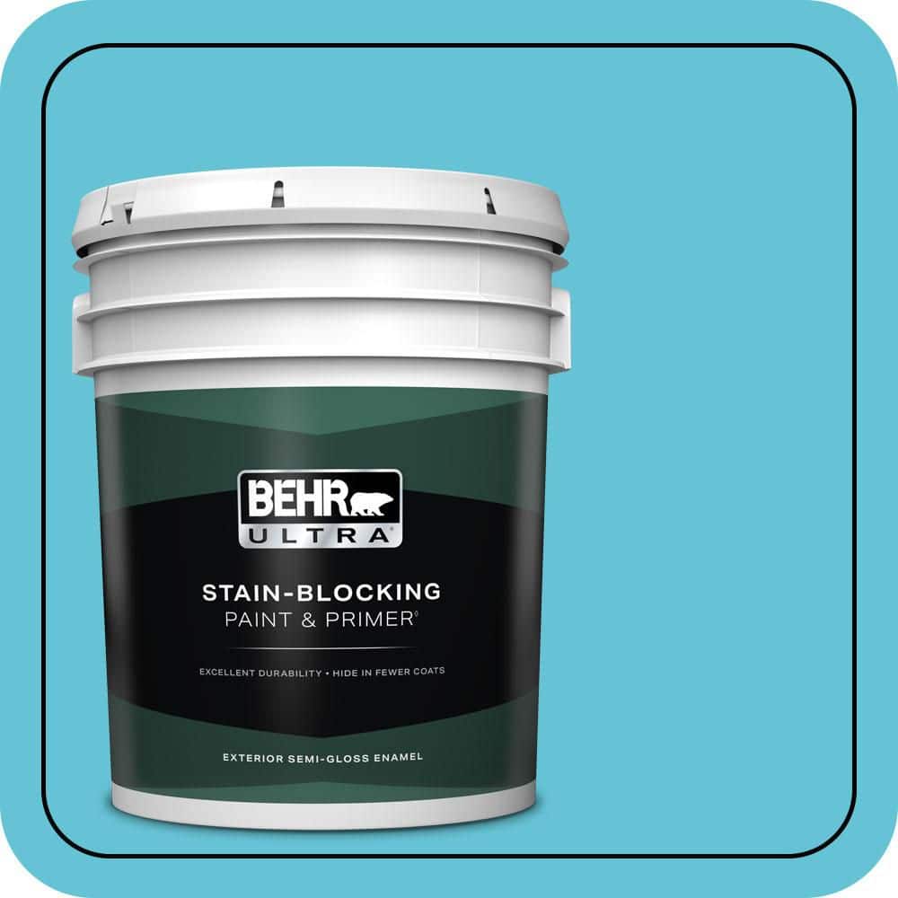 BEHR ULTRA 5 gal. #P480-4 Rushing Stream Semi-Gloss Enamel Exterior Paint & Primer