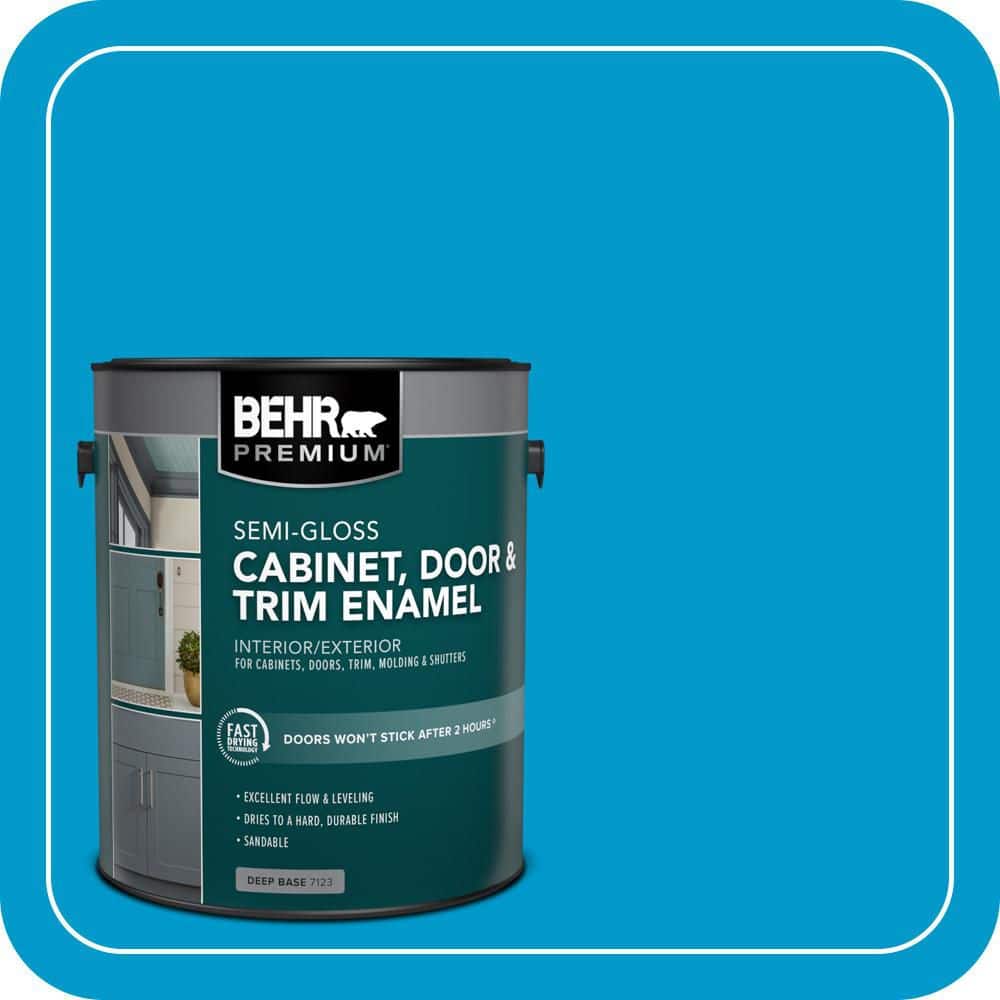 BEHR PREMIUM 1 gal. #550B-6 Isle of Capri Semi-Gloss Enamel Interior/Exterior Cabinet, Door & Trim Paint