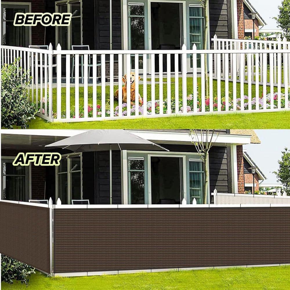 Cubilan 3.3' x 19.5' Charcoal Balcony Screen Privacy Fence Cover UV Protection (HDPE) Weather Resistant 3' High Cover for Patio (3)