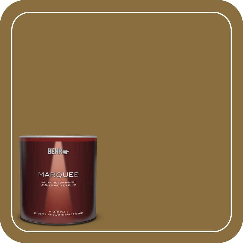 BEHR MARQUEE 1 qt. #S310-7A Vintage Brass Matte Interior Paint and Primer